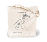 Loxato Bolsa Tela Tote Bag - Bolsos Bandolera Mujer - Bolsas de Algodón Natural 100% Reutilizables - Extra Ancho 8cm Asas Largas 70cm 220 gr/m2 - Bolsas de Tela Bonitas