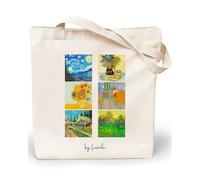 Loxato Bolsa Tela Tote Bag - Bolsos Bandolera Mujer - Bolsas de Algodón Natural 100% Reutilizables - Extra Ancho 8cm Asas Largas 70cm 220 gr/m2 - Bolsas de Tela Bonitas