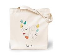 Loxato Bolsa Tela Tote Bag - Bolsos Bandolera Mujer - Bolsas de Algodón Natural 100% Reutilizables - Extra Ancho 8cm Asas Largas 70cm 220 gr/m2 - Bolsas de Tela Bonitas