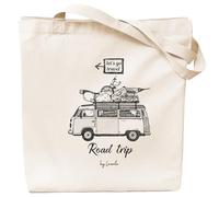 Loxato Tote Bag Tela - Bolsa de Algodón - Bolsas Originales - Bolso Shopper Mujer - Tote Bag Aesthetic - Bolsa de Tela Grande Extra Ancho 8cm Asas Largas - Bolsas de Algodón Natural