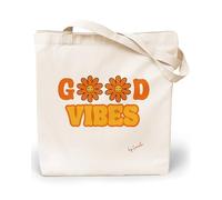 Loxato Tote Bag Tela - Bolsa de Algodón - Bolsas Originales - Bolso Shopper Mujer - Tote Bag Aesthetic - Bolsa de Tela Grande Extra Ancho 8cm Asas Largas - Bolsas de Algodón Natural