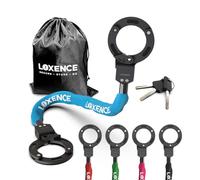 LOXENCE Candado Patinete Electrico, Candado Esposas con 3 llaves (Azul) | Bicicleta Antirrobo con Bolsa de Cordón, Candado de Alta Seguridad, para Patinetes Eléctricos, Bicicletas y Motocicletas