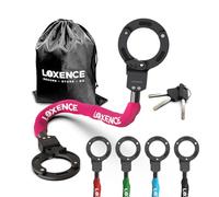 LOXENCE Candado Patinete Electrico, Candado Esposas con 3 llaves (Fucsia) | Bicicleta Antirrobo con Bolsa de Cordón, Candado de Alta Seguridad, para Patinetes Eléctricos, Bicicletas y Motocicletas