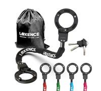 LOXENCE Candado Patinete Electrico, Candado Esposas con 3 llaves (Negro) | Bicicleta Antirrobo con Bolsa de Cordón, Candado de Alta Seguridad, para Patinetes Eléctricos, Bicicletas y Motocicletas