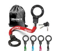 LOXENCE Candado Patinete Electrico, Candado Esposas con 3 llaves (Rojo) | Bicicleta Antirrobo con Bolsa de Cordón, Candado de Alta Seguridad, para Patinetes Eléctricos, Bicicletas y Motocicletas