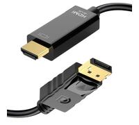 loxeu 4K DisplayPort a HDMI Cable 1.8M Unidireccional DP 1.2 a HDMI 1.4 | Cable DP a HDMI 4K@30Hz 2K@60 1080P@120 para HP Dell Lenovo AMD NVIDIA PC Monitor Proyector TV Projector Desktop y Más