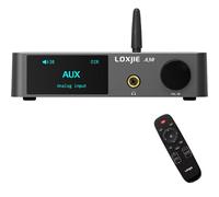 Loxjie Amplificador de audio doméstico A30 Clase D con modo DAC y HiFi y EQ, compatible con APTX NJW1194 BT 5.0 con entrada USB, salida de subwoofer y control remoto
