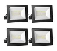 loyal 4 Pack Foco LED Exterior 30W, Alto Brillo 3000LM Proyector LED Exterior Iluminación 6000K Blanco Frío, Luz de Seguridad Impermeable IP65, Lampara LED Pared Techo para Jardín Garaje Terrazas