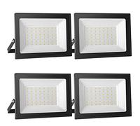 loyal 4 Pack Foco LED Exterior 50W, Alto Brillo 5000LM Proyector LED Exterior Iluminación 6000K Blanco Frío, Luz de Seguridad Impermeable IP65, Lampara LED Pared Techo para Jardín Garaje Terrazas