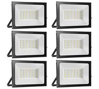 loyal 6 pack 20W Faretto LED da Esterno 2000LM, Super Luminosa Bianco Caldo 3000K Luce di Sicurezza, IP65 Impermeabile Proiettore Faro, Fari LED Lampada per Garage Giardino Corridoio Piazza