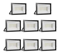loyal 8 Pack Foco LED Exterior 20W, Alto Brillo 2000LM Proyector LED Exterior Iluminación 6000K Blanco Frío, Luz de Seguridad Impermeable IP65, Lampara LED Pared Techo para Jardín Garaje Terrazas