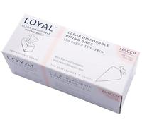 LOYAL Bolsas desechables transparentes de 100 unidades: mangas pasteleras desechables para boquillas, sin BPA, LDPE reciclable, bolsas pasteleras para decorar pasteles, tartas, cupcakes, 38 cm