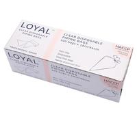 LOYAL Bolsas desechables transparentes de 100 unidades: mangas pasteleras desechables para boquillas pasteleras, sin BPA, LDPE reciclable, para decorar pasteles, tartas, cupcakes, 45 cm