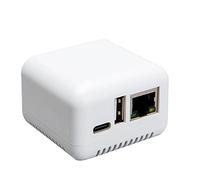 LOYALTY-SECU Network USB Print Server Adapter Supports 10/100Mbps Ethernet to USB 2.0 Printer LPR Windows 11 Printing (RJ45+WiFi+Blanca)
