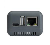 LOYALTY-SECU Network USB Print Server Adapter Supports 10/100Mbps Ethernet to USB 2.0 Printer LPR Windows 11 Printing (RJ45+Gris)