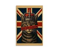 LOYANUKE Póster de God Save The Meow Le Chat Noir para decoración de habitaciones, pintura estética interior, lienzo, pintura al óleo, estrella de película, álbum musical, póster