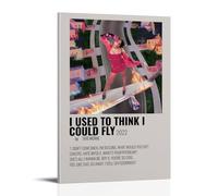 LOYANUKE Póster de Tate McRae con texto en inglés "I Used to Think I Could Fly Tate McRae" para decoración de habitaciones, estética interior, lienzo, pintura al óleo, película de estrella, álbum de