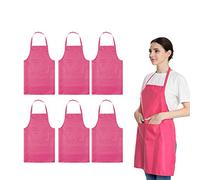 LOYHUANG Total 8 PCS Plain Color Babero Delantal para Adulto Mujer Unisex Durable cómodo con 2 Bolsillos Frontales Lavable Chef para cocinar Hornear Cocina Restaurante Manualidades