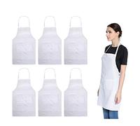 LOYHUANG Total 8 PCS Plain Color Babero Delantal para Adulto Mujer Unisex Durable cómodo con 2 Bolsillos Frontales Lavable Chef para cocinar Hornear Cocina Restaurante Manualidades