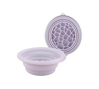 loyimioo Tazón portátil de baño de hielo facial plegable para terapia de frío para deshinchar, calmar la piel y aumentar la luminosidad, herramienta de cuidado de la piel para viajes, color morado