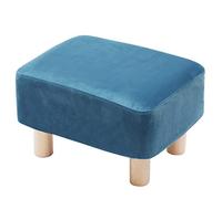 LOYKZCT Reposapiés Reposapiés Taburete Otomano Puf Acolchado Asiento Rectangular Silla con Patas de Madera de Haya y Funda de Terciopelo Desmontable (Azul)(Blue)