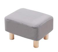 LOYKZCT Reposapiés Reposapiés Taburete Otomano Puf Acolchado Asiento Rectangular Silla con Patas de Madera de Haya y Funda de Terciopelo Desmontable (Azul)(Gray)
