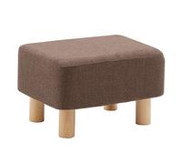 LOYKZCT Reposapiés Reposapiés Taburete Otomano Puf Acolchado Asiento Rectángulo Silla con Patas de Madera de Haya y Funda de Lino Desmontable (Azul)(Brown)
