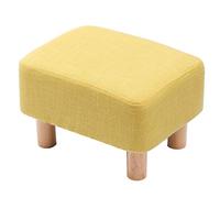 LOYKZCT Reposapiés Reposapiés Taburete Otomano Puf Acolchado Asiento Rectángulo Silla con Patas de Madera de Haya y Funda de Lino Desmontable (Azul)(Yellow)