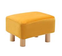 LOYKZCT Reposapiés Reposapiés Taburete Otomano Puf Acolchado Asiento Rectángulo Silla con Patas de Madera de Haya y Funda de Terciopelo Desmontable (AmarilloB)