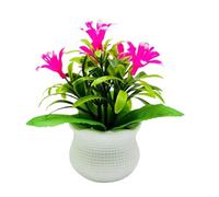 loyliawa Flores Artificiales, Flores Falsas, Plantas Artificiales de Interior, en macetas, 5 Cabezas orquídeas, Centro Mesa Oficina casa, Boda, bonsái Floral sintético, decoración Escritorio para