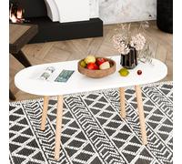 loyliawa Mesa de centro para bordes redondeados, mesa de centro pequeña para sala de estar, patio, mesa de centro pequeña para espacios pequeños, mesa de centro moderna de mediados de siglo, color