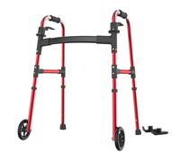 Loyoda Andador médico plegable ligero de 5 pulgadas, altura ajustable, de aluminio, estándar, para personas mayores, personas con discapacidad y lesiones en las piernas (rojo)