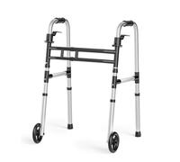 Loyoda Andador médico plegable ligero de 5 pulgadas con ruedas delanteras de altura ajustable de aluminio estándar para personas mayores con discapacidad