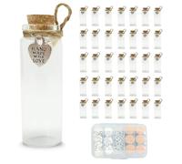 LOYONAL Botellas De Cristal Con Corcho, 35 Pcs 20ml Mini Frascos, Botellitas Para Boda
