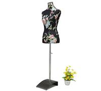 Loywe Maniquí Busto Femenino de Señora, Soporte de Ropa, Exhibición de Escaparate, Ajustable de Altura, Base de cuadrada metal, Negro y Rosa Gr.36/38 LW6022