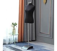 Loywe Maniquí Busto Femenino de Señora, Soporte de Ropa, Exhibición de Escaparate, Ajustable de Altura, Base de cuadrada metal, Negro Gr. 36/38 LW6020S