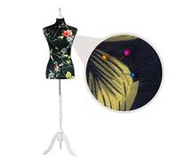 Loywe Maniquí de espuma para mujer, busto de sastre, maniquí de costura, talla 36/38, 1018 (negro con rojo)