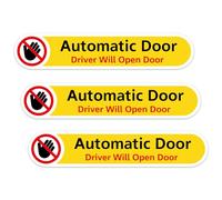 Loyzcy Adhesivo para puerta automática, 3 x 1 pulgadas, calcomanías de vinilo impermeables, amarillo, advertencia de no tocar, letrero de puerta para coche