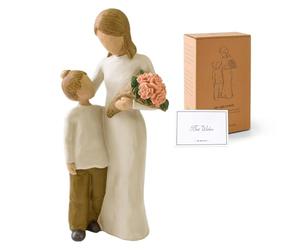 Loyzcy Figuras de Madre e Hijo, Regalo de Cumpleaños y Agradecimiento para Mujeres, Esculturas Pintadas a Mano para el Día de la Madre, Navidad y Ocasiones Especiales