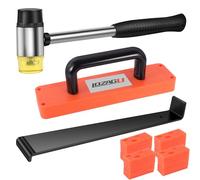 LOZAGU 43 piezas de herramientas de suelo laminado, kit de instalación LVP, herramientas de suelo de vinilo, bloque de roscado con asa, espaciadores, mazo de doble cara y barra de tracción (43 piezas)