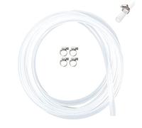 LOZOME Tubo de silicona transparente de 1/4 pulgadas de diámetro interior x 3/8 pulgadas de diámetro exterior de 10 pies, tubo de manguera de alta temperatura de grado alimenticio con 4 abrazaderas de