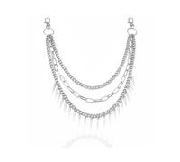 LOZTBUE 1pcs pantalón de la cadena, la cadena de triple cadena de pantalones vaqueros cadena de moto punk pantalones de la cadena del cinturón bolso de la cadena