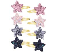 LOZTBUE 4Pair Star Hair Clips Metal Hair Clips Button Hair Clips for Girls Shiny Fashion Hair Clips Styling Y2k Toddler Accessories Girls Birthday Gift Set (8 Pieces)