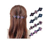LOZTBUE Juego de pinzas para el pelo de 4 piezas con brillantes, pinza para el pelo de doble cara, para mujeres y niñas; pinzas para el pelo con brillantes y brillantes (4 piezas)