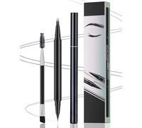 LOZTBUE Lapiz Cejas Microblading 2 en 1, Consigue Efecto Estéreo 3D Natural, Lapiz de Cejas Impermeable con Punta de 4 Tenedores y Delineador, Profesional Eyebrow Pencil (Marrón Oscuro)