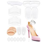 LOZTBUE Media plantilla de silicona delantera para zapato, 16 piezas, antideslizante, reduce presión, para tacones altos, zapatos grandes