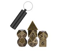 LOZTBUE Mini Dados Set 7 Piezas Dados DND, Poliédricos DND Dice Set, Metal Dados de rol, para Dragones y Mazmorras RPG MTG DND Dados Juego de Mesa Regalos, con Estuche de Dados Llavero