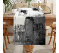 LOZULO Camino de mesa moderno gris, corredor de mesa boho de lino, lavable, estilo rústico, table runner para fiestas, decoración de mesa al aire libre, resistente al mal tiempo, 40x180 para mesa de