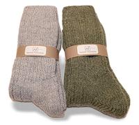 LP 2 pares - Calcetines pesados de alpaca para hombre - Colección Pasini Fashion EVEREST - cálidos y cómodos, en una variedad de dos colores (EU 43-46 / UK 9-11 / US 9.5-11.5, Arena y Verde)