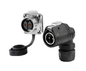 LP-20 Conector impermeable de ángulo recto de 2 a 4 pines para robótica automotriz marina y equipos clasificados 20 A 500 V CA (2 núcleos)